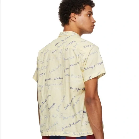 BODE - Yellow Embroidered Name Tag Shirt - Picture 4 of 5